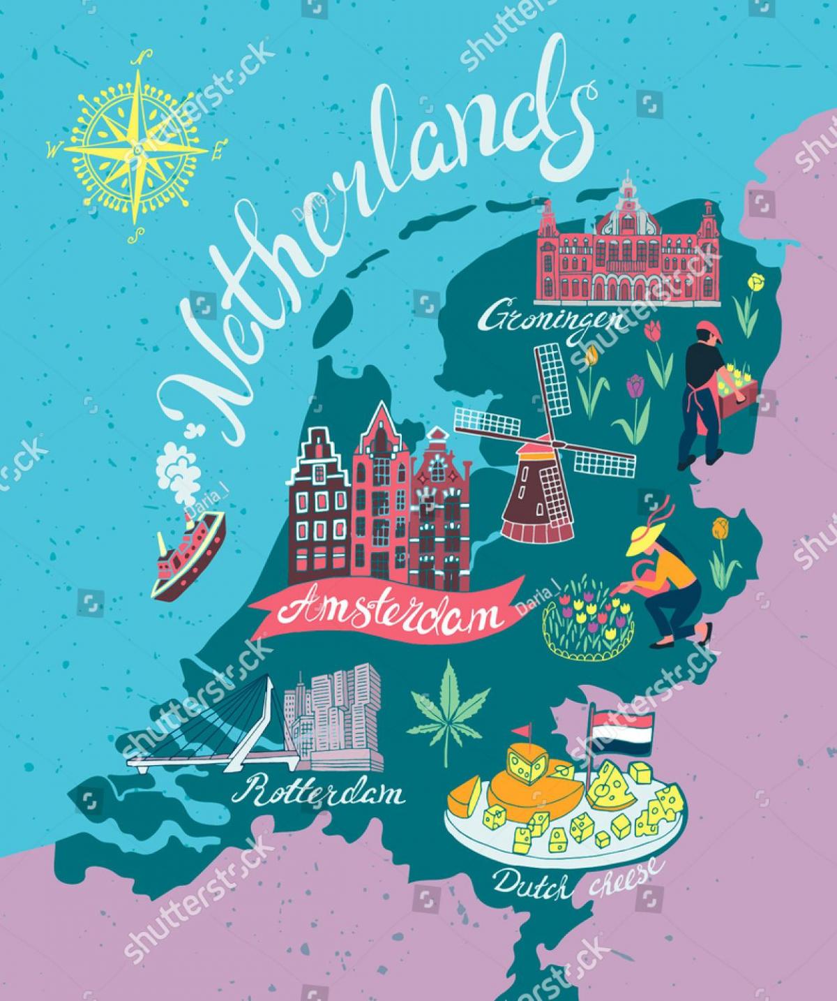 Nederland toeristische trekpleisters kaart