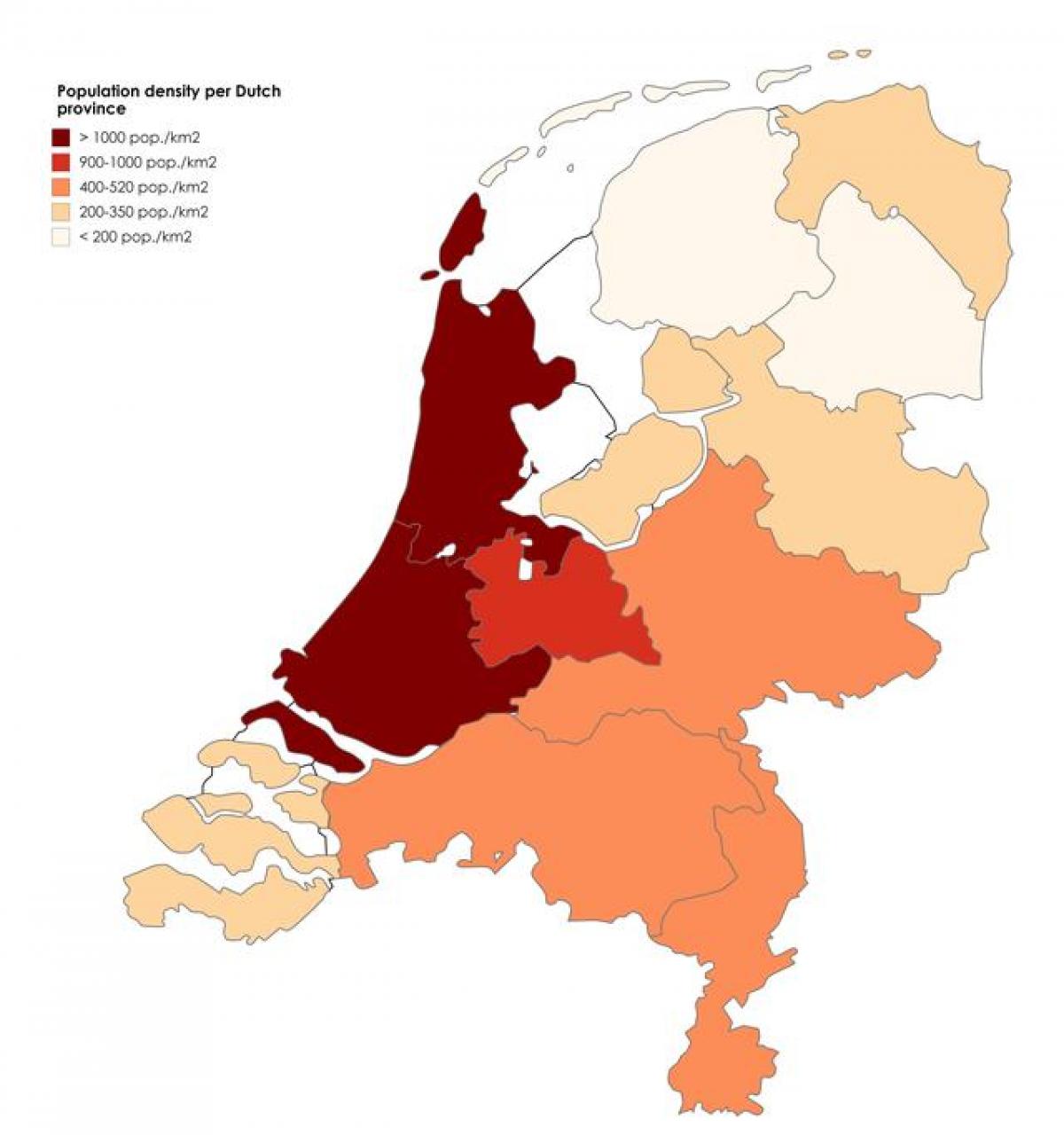 Nederland dichtheidskaart