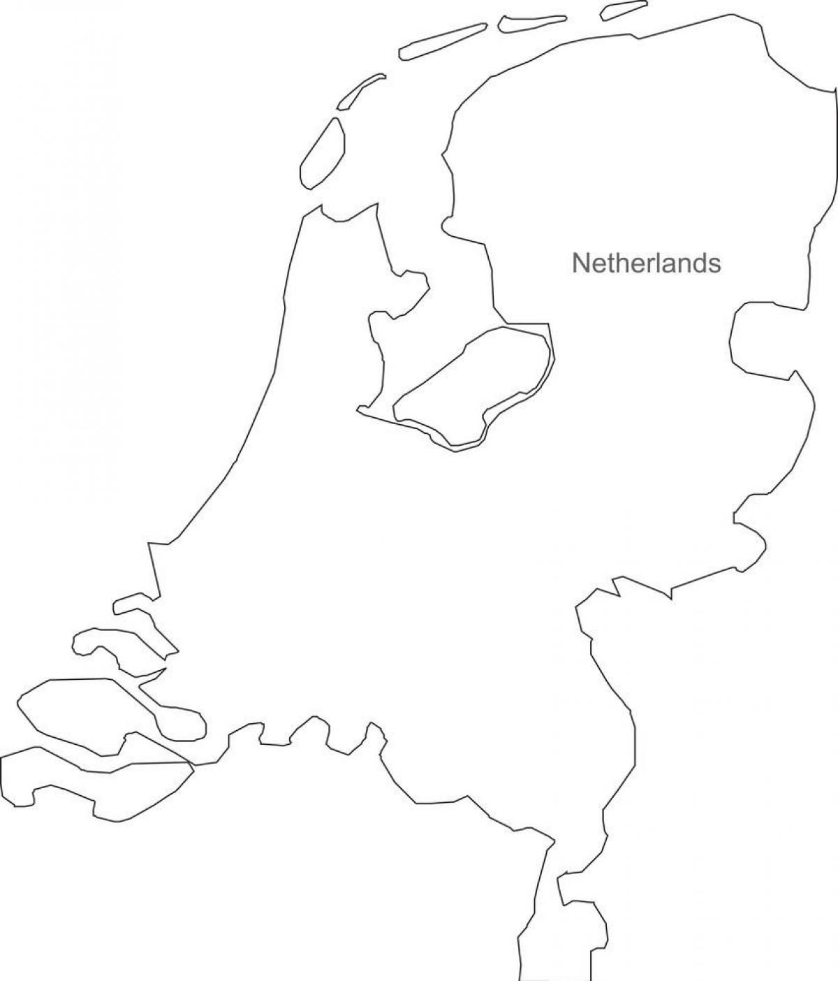 De kaart met de contouren van Nederland