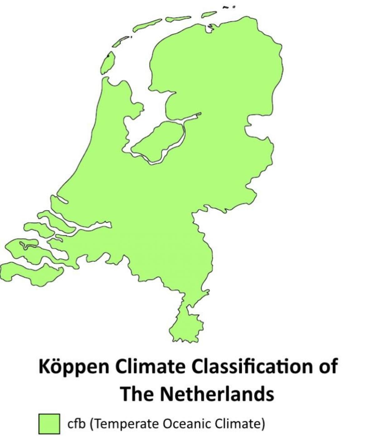 Nederland temperatuurkaart