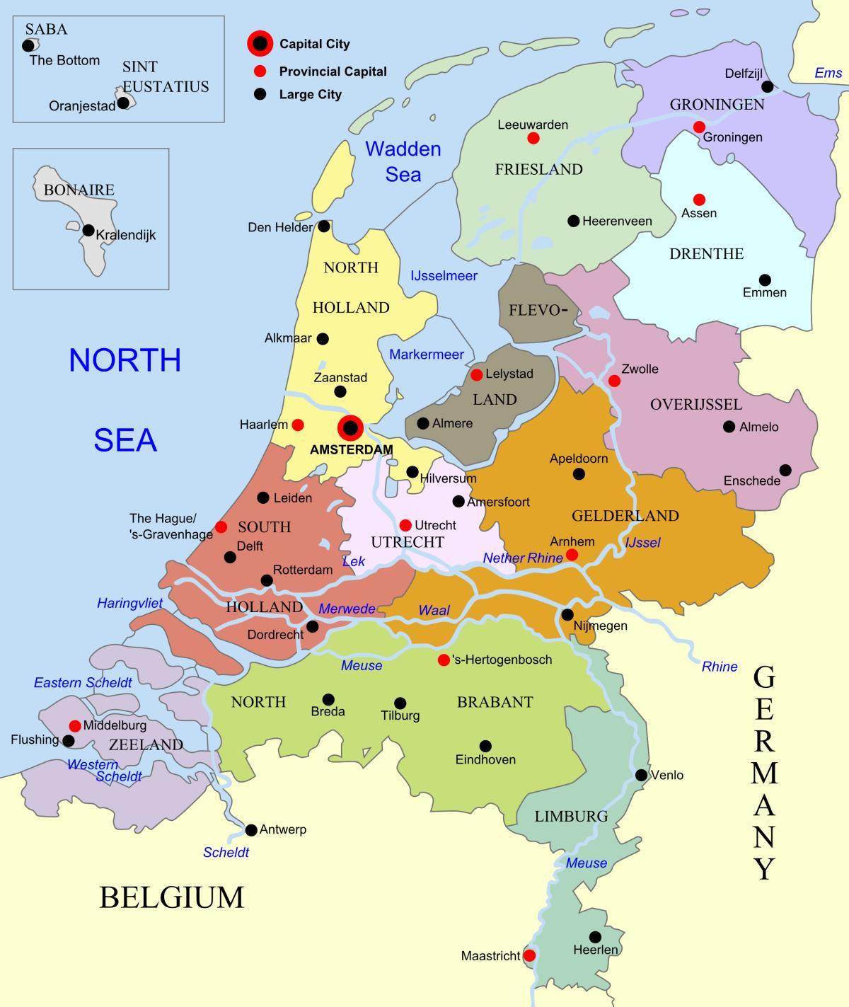 Nederland op een kaart