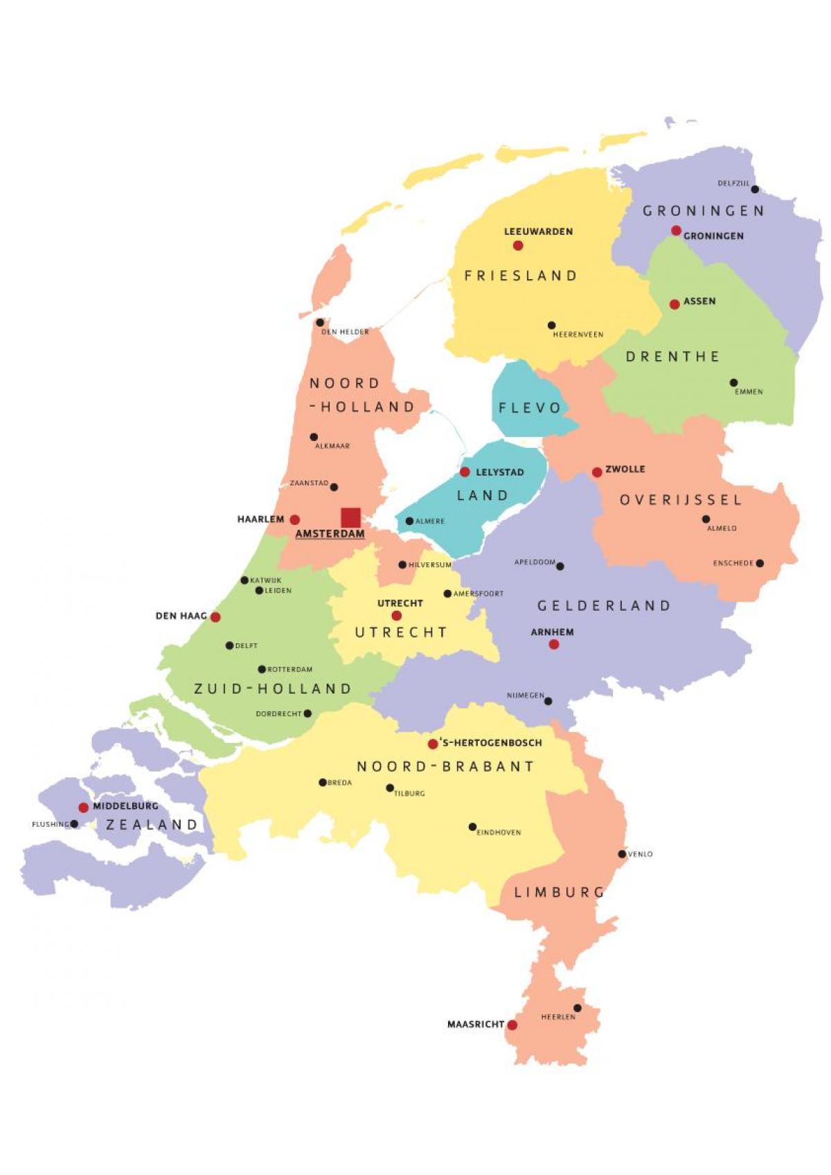 Nederland administratieve kaart