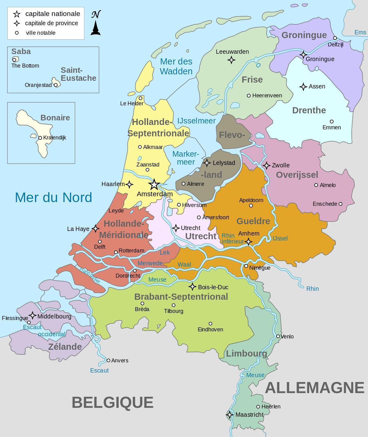 Nederland gebiedenkaart