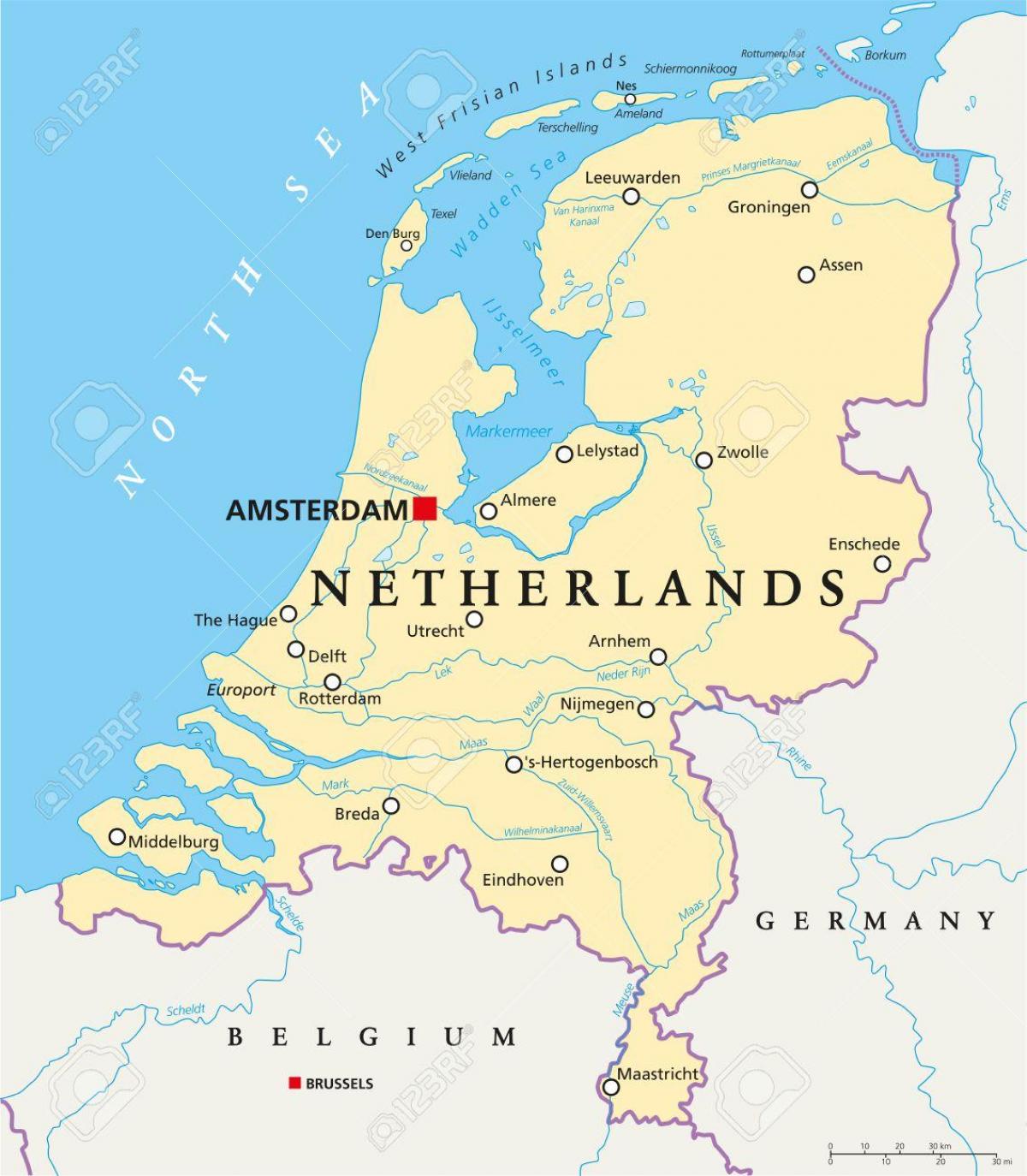 Rivieren in Nederland kaart