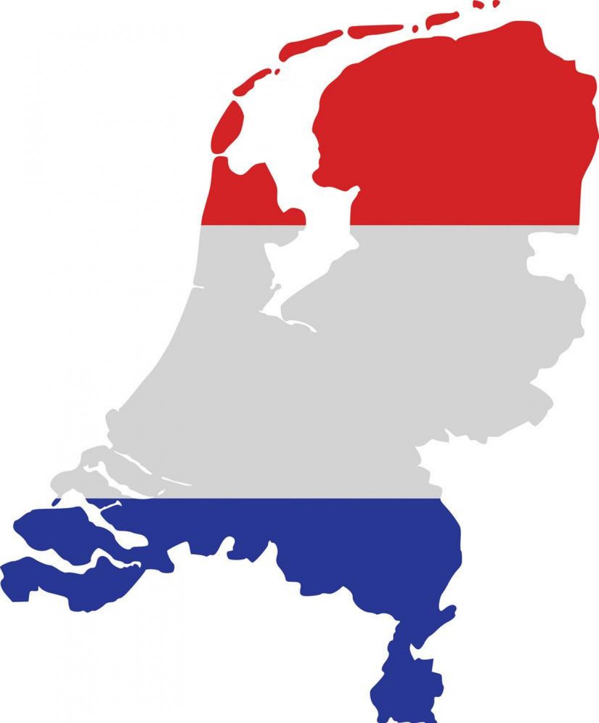 Kaart van de Nederlandse vlag